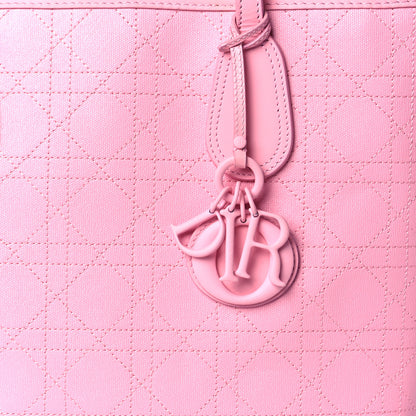 Christian Dior Coated Canvas Cannage Panarea Shopping Tote Pink 7 of 9
