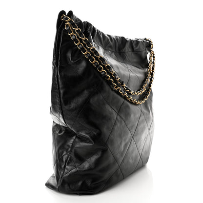 Chanel Shiny Calfskin Quilted Large Chanel 22 Black 4 of 11