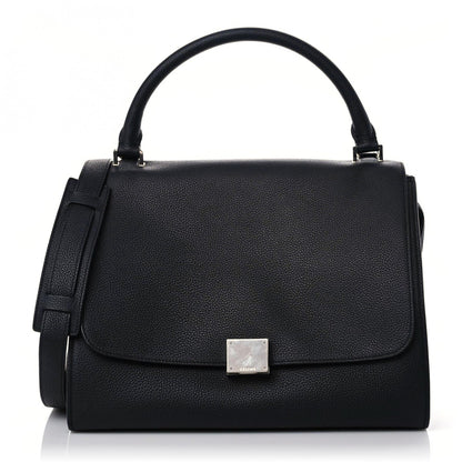 Celine Drummed Calfskin Suede Medium Trapeze Black 1 of 12