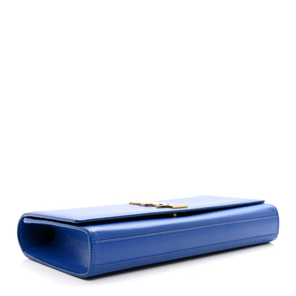 Saint Laurent Grain De Poudre Classic Monogram Cassandre Clutch Blue Majorelle 4 of 9