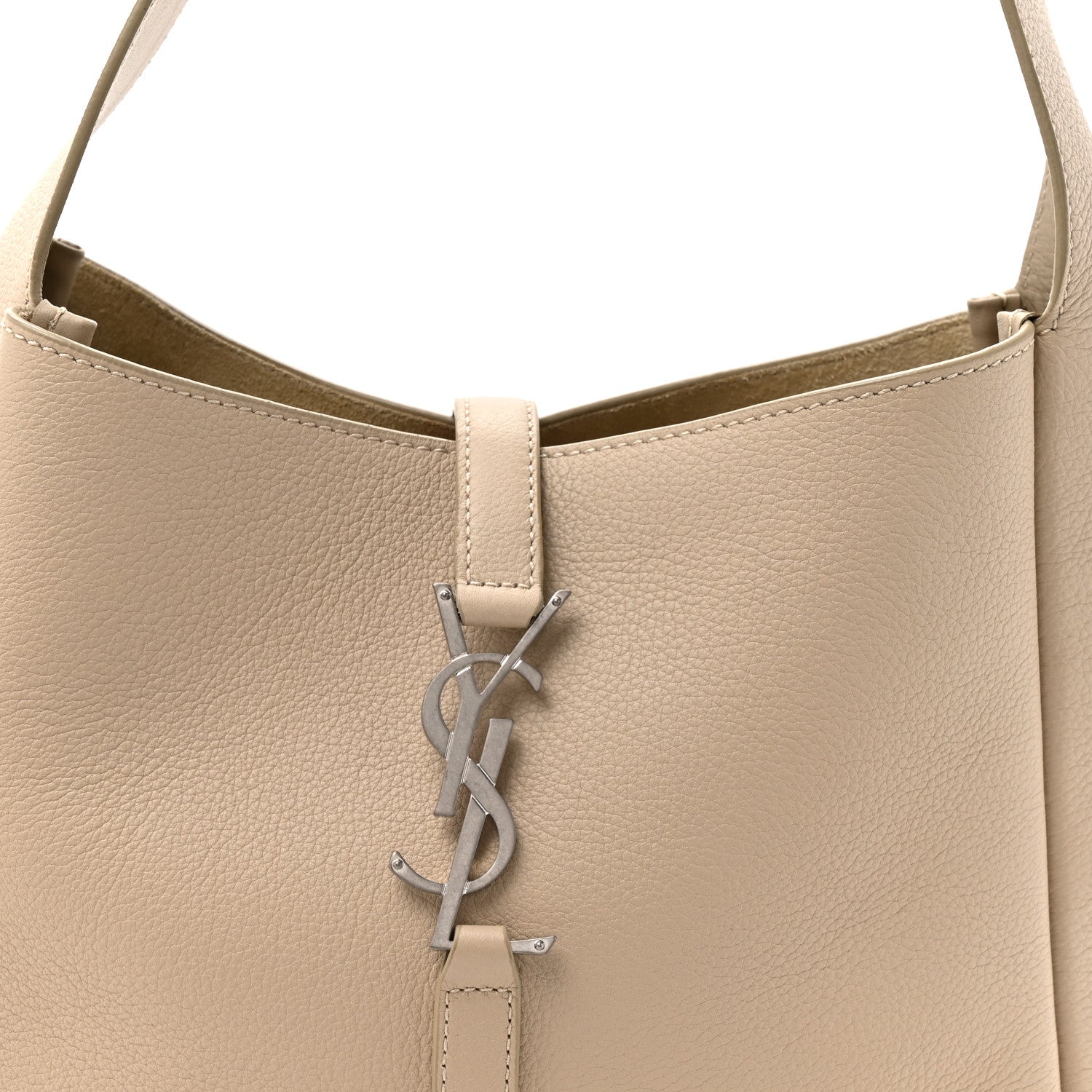 Saint Laurent Smooth Calfskin Small Le 5 A 7 Soft Hobo Sea Salt 8 of 10