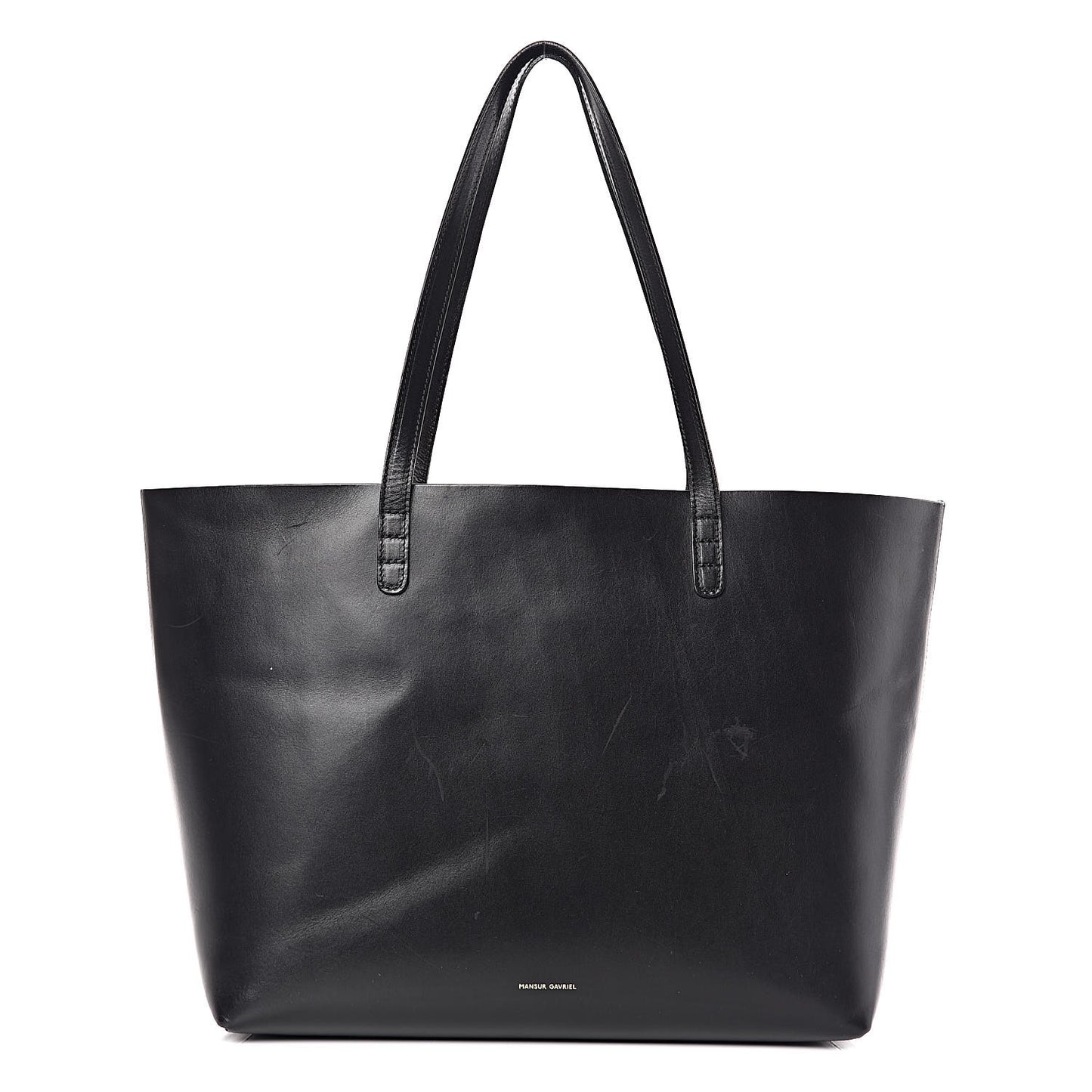 Calfskin Large Shopping Tote Black Flamma
