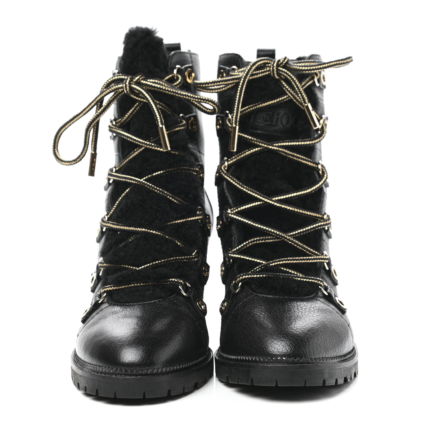 Jimmy Choo Grainy Calfskin Shearling Hillary 65 Boots 40 Black 2 of 10