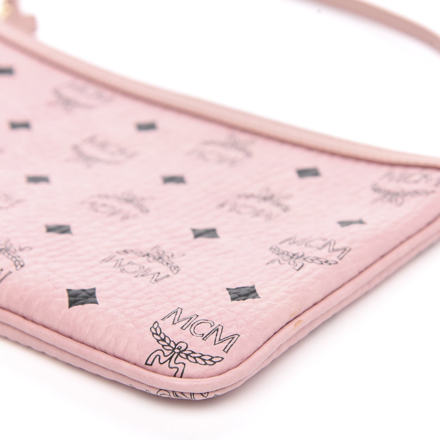 MCM Visetos Liz Shopper Tote Pouch Light Pink 9 of 10