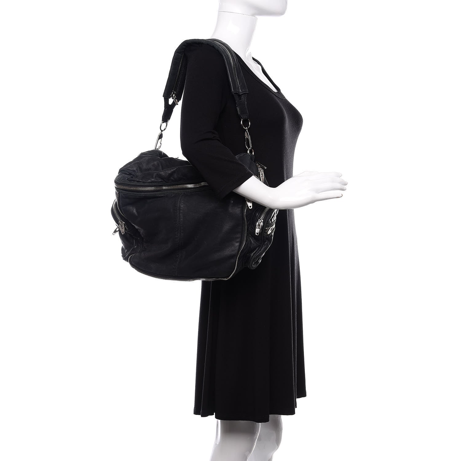 Alexander Wang Washed Lambskin Jane Black 2 of 8