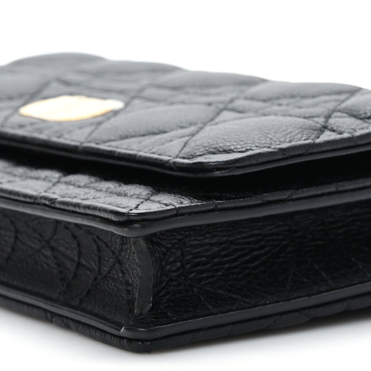 Supple Calfskin Caro Pouch with Chain Black