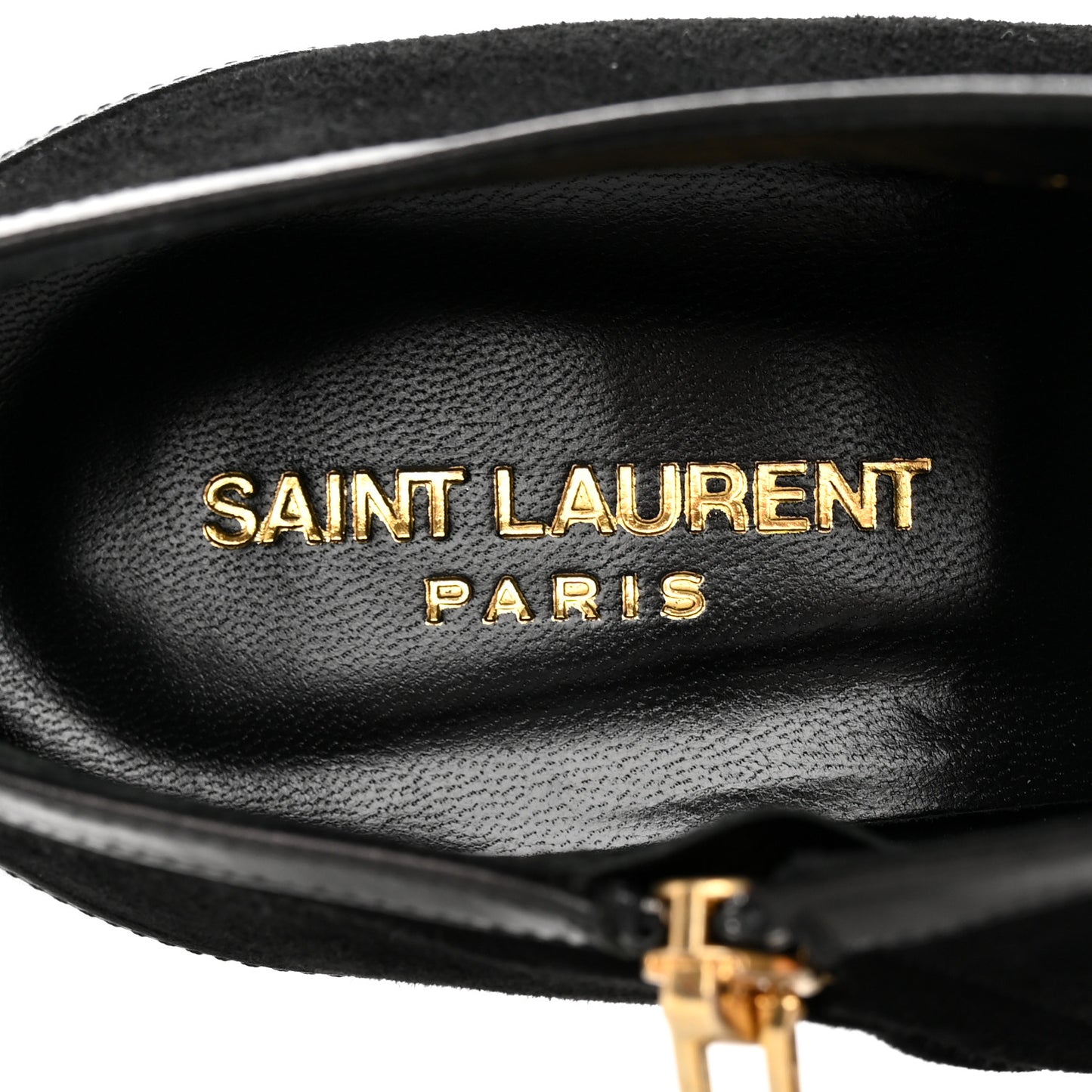 Suede Calfskin Embellished Ankle Boots 39 Black