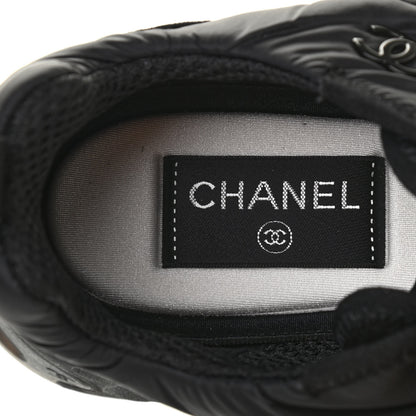 Chanel Nylon Suede Calfskin CC Sneakers 36.5 Black 6 of 8