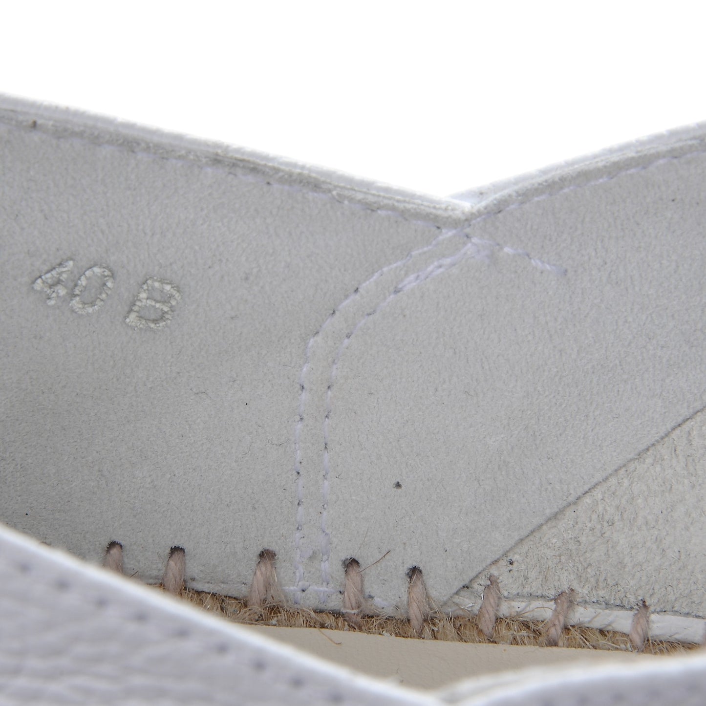 Grained Calfskin CC Espadrilles 40 White Black