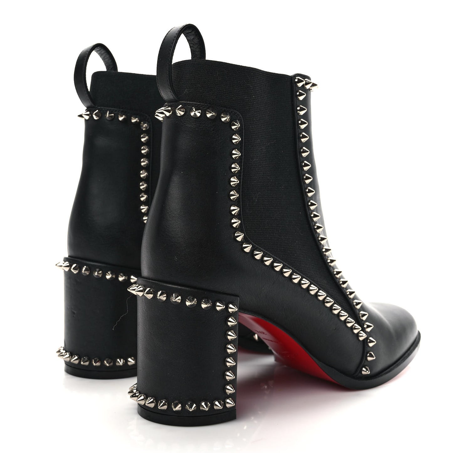 Calfskin Spikes Chelsea Outline Boots 37.5 Black