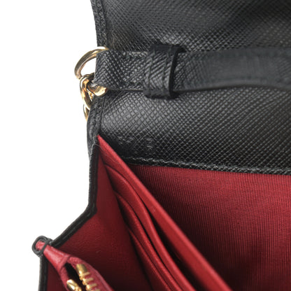 Prada Saffiano Lux Chain Wallet Black 6 of 9