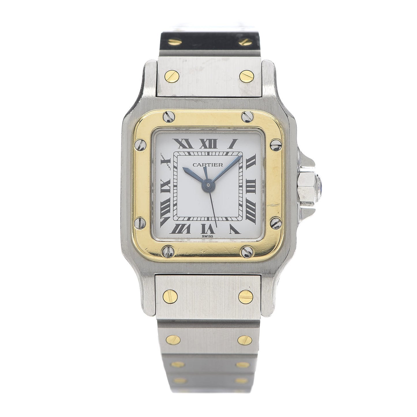 Stainless Steel 18K Yellow Gold 24mm Santos De Cartier Galbee Automatic Watch