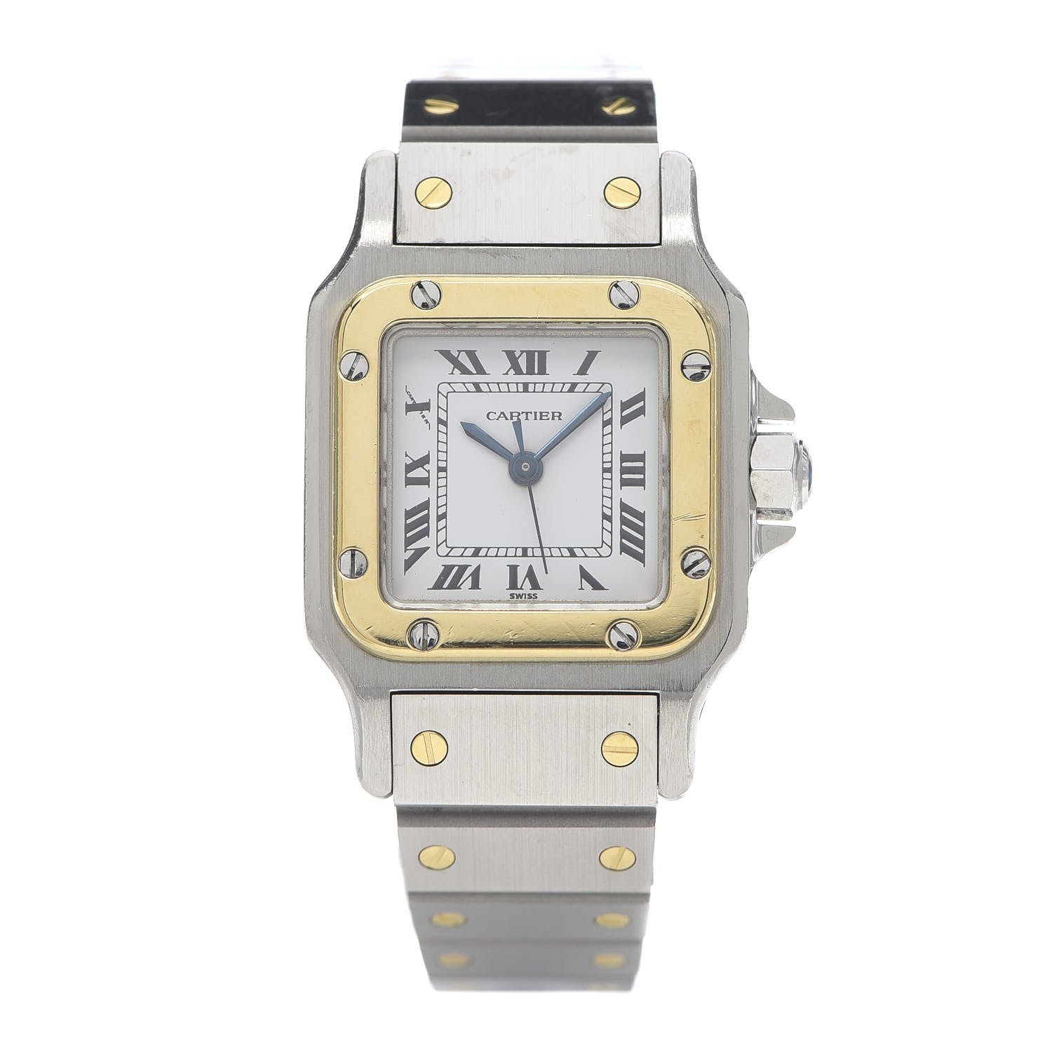 Cartier Stainless Steel 18K Yellow Gold 24mm Santos De Cartier Galbee Automatic Watch 1 of 6