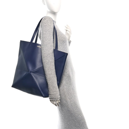 Loewe Shiny Calfskin XL Puzzle Fold Tote Abyss Blue 2 of 10