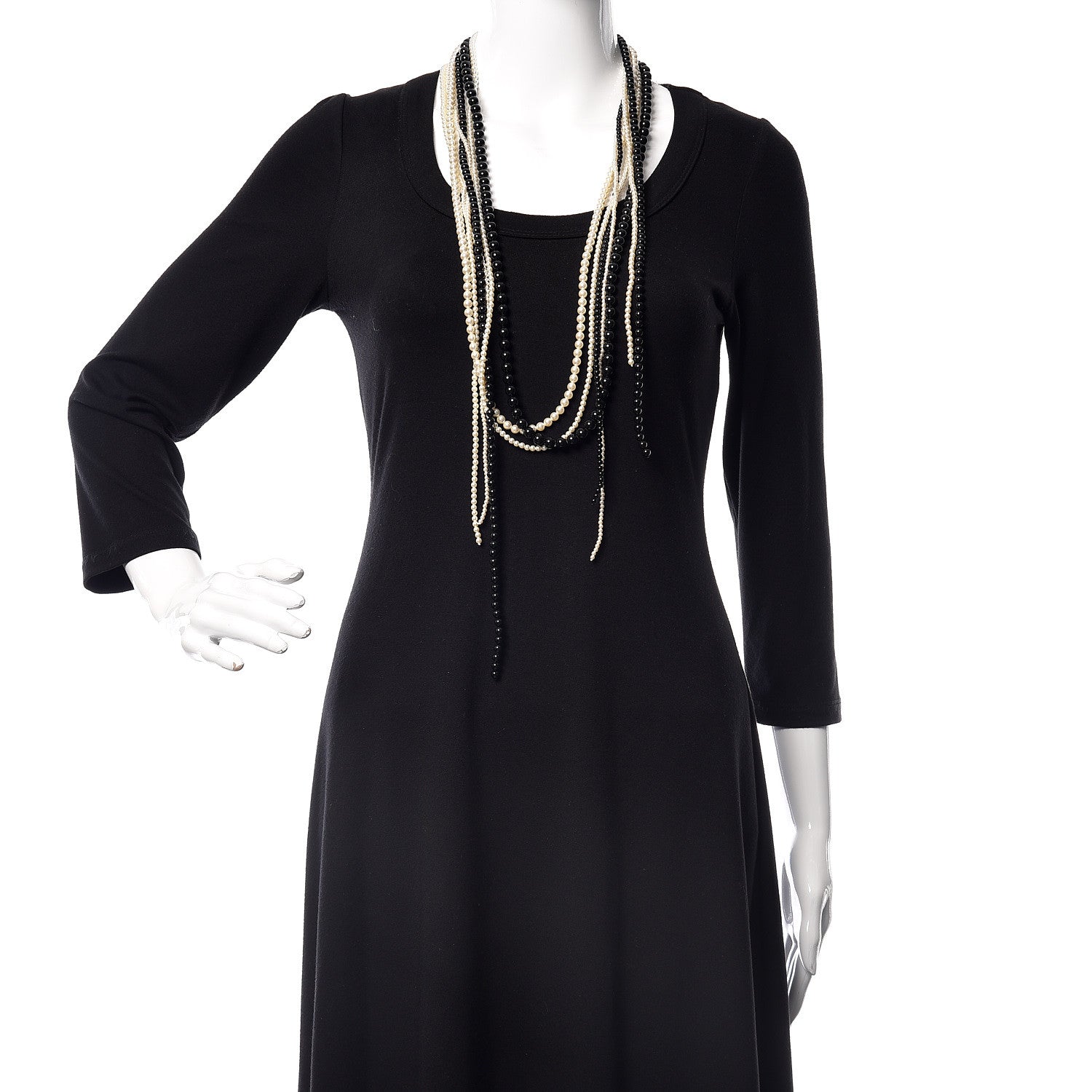 Chanel Pearl Beaded CC Multistrand Necklace Gold Black White 2 of 4