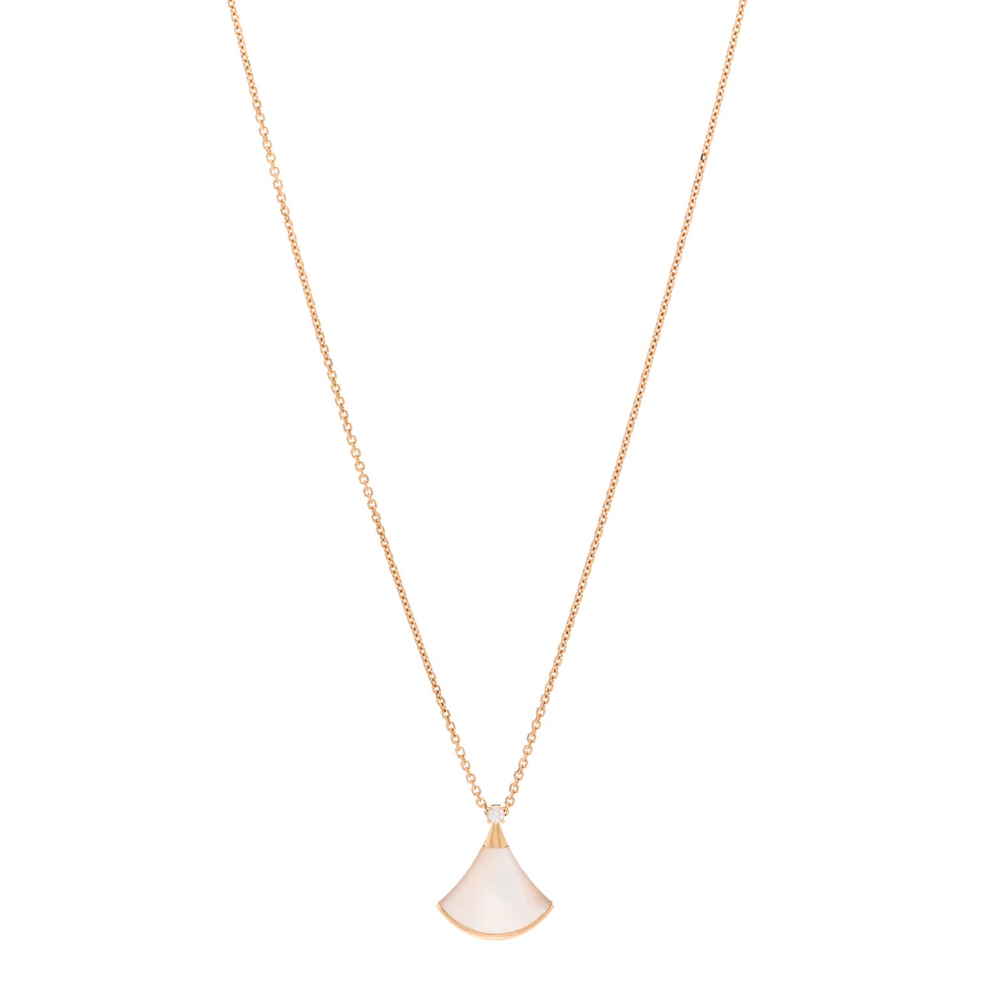 18K Rose Gold Diamond Mother of Pearl Small Divas' Dream Pendant Necklace