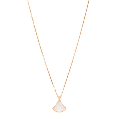 Bulgari 18K Rose Gold Diamond Mother of Pearl Small Divas' Dream Pendant Necklace 1 of 5
