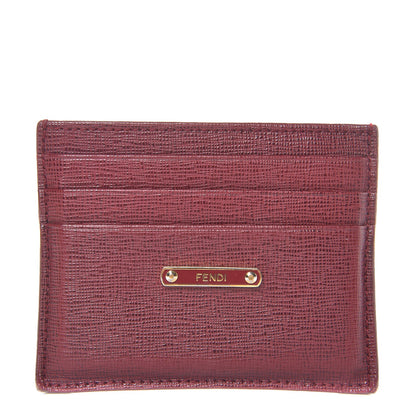 Fendi Vitello Elite Card Holder Rosso Scuro Ciliegia 1 of 11