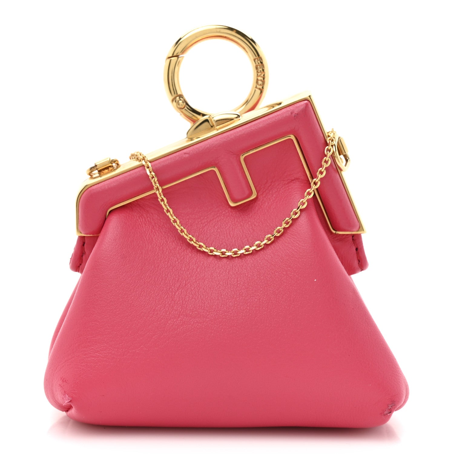 Fendi Shiny Nappa Nano Fendi First Bag Charm Lampone 1 of 13