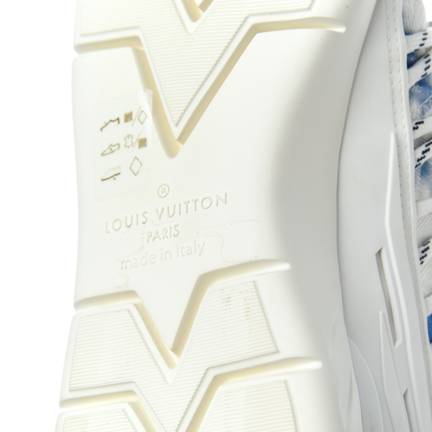 Louis Vuitton Denim Rubber Monogram Fastlane Low Sneakers 8 Marine 9 of 10