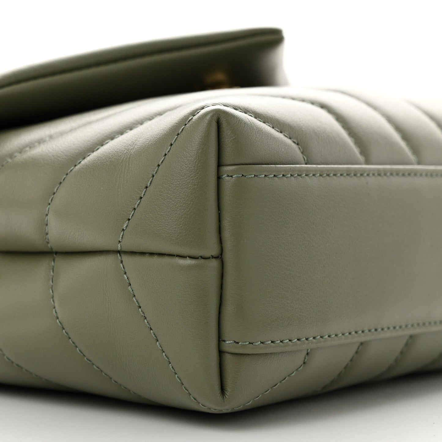 Calfskin Y Quilted Monogram Toy Loulou Crossbody Bag Light Sage