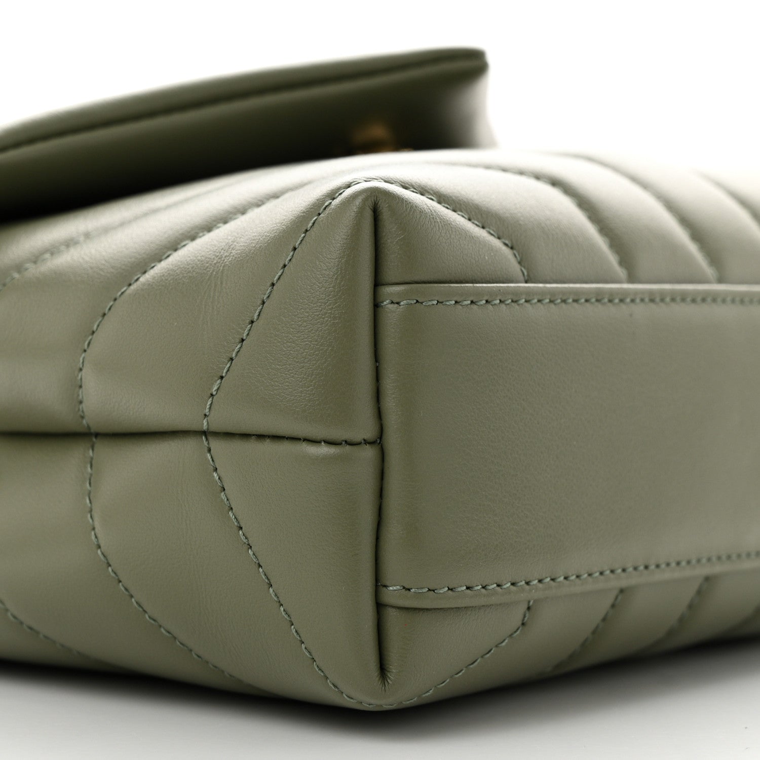 Saint Laurent Calfskin Y Quilted Monogram Toy Loulou Crossbody Bag Light Sage 10 of 11