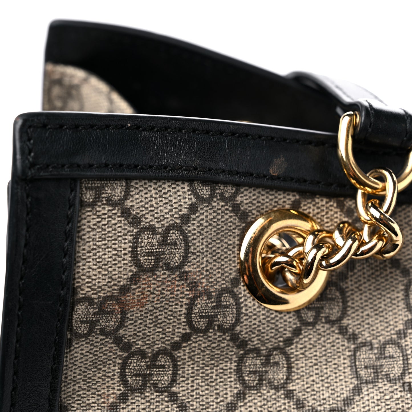 GG Supreme Monogram Medium Padlock Tote Black