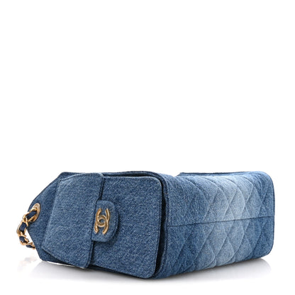 Chanel Washed Denim Quilted Mini Chanel 25 Handbag Blue 4 of 11