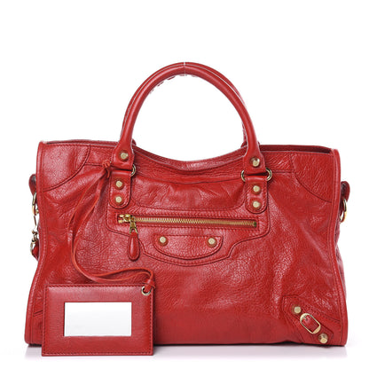 Balenciaga Agneau Giant 12 Gold Hardware City Rouge Lipstick 1 of 10