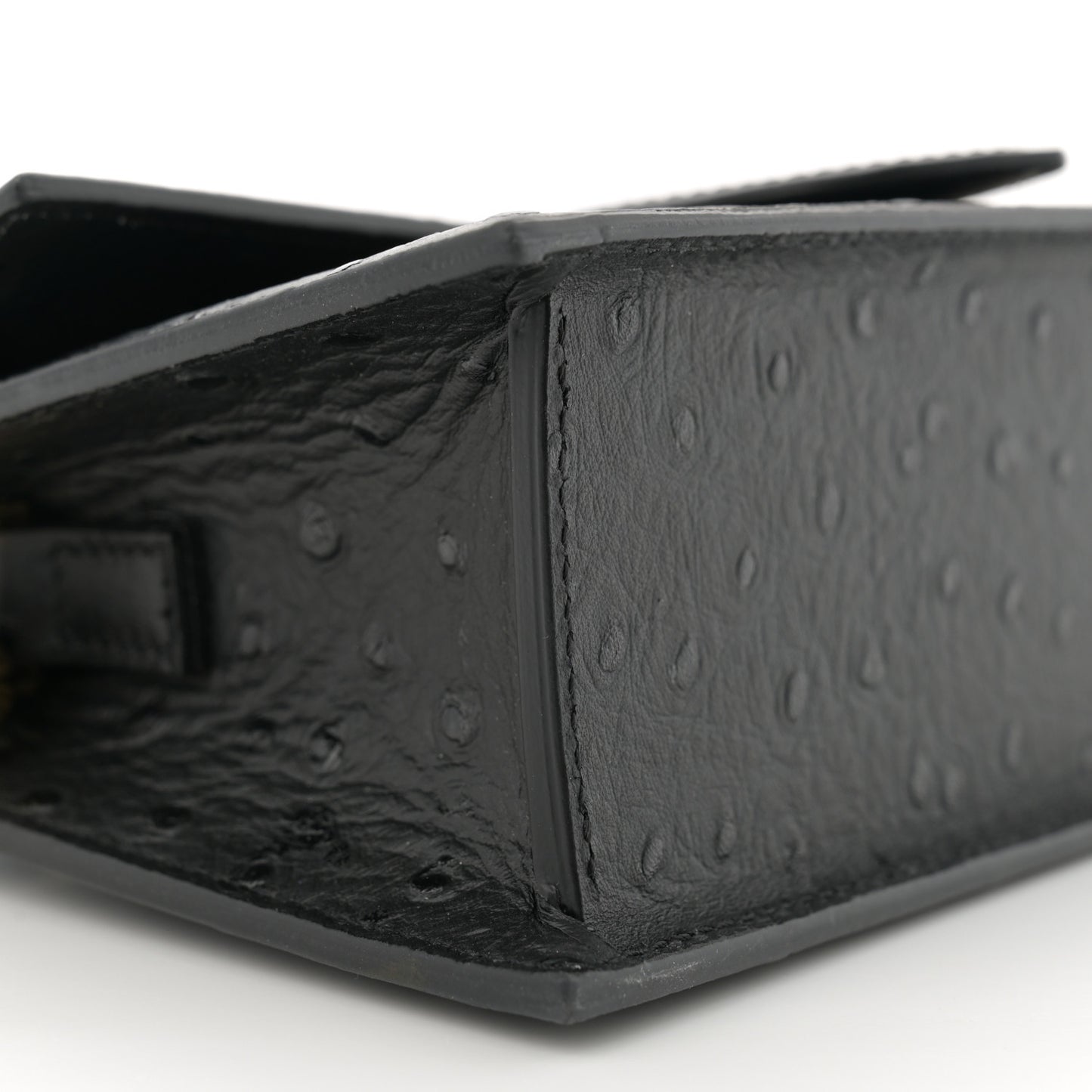 Calfskin Ostrich Embossed Le Grand Bambino Black