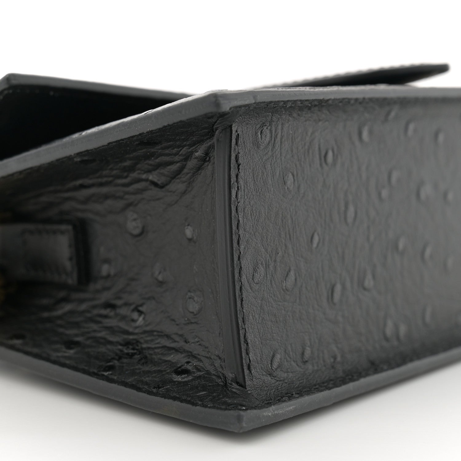 Jacquemus Calfskin Ostrich Embossed Le Grand Bambino Black 8 of 9