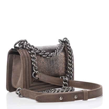 Chanel Metallic Lizard Iridescent Calfskin Small Boy Flap Bronze 3 of 15