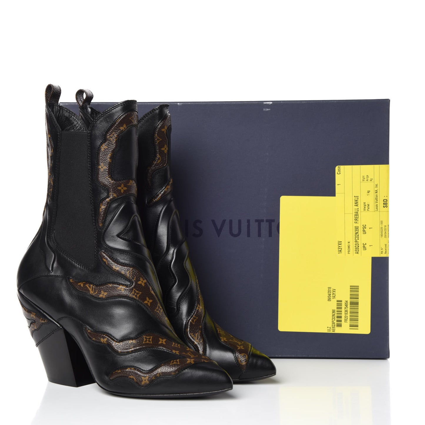 Calfskin Monogram Fireball Ankle Boots 39 Black