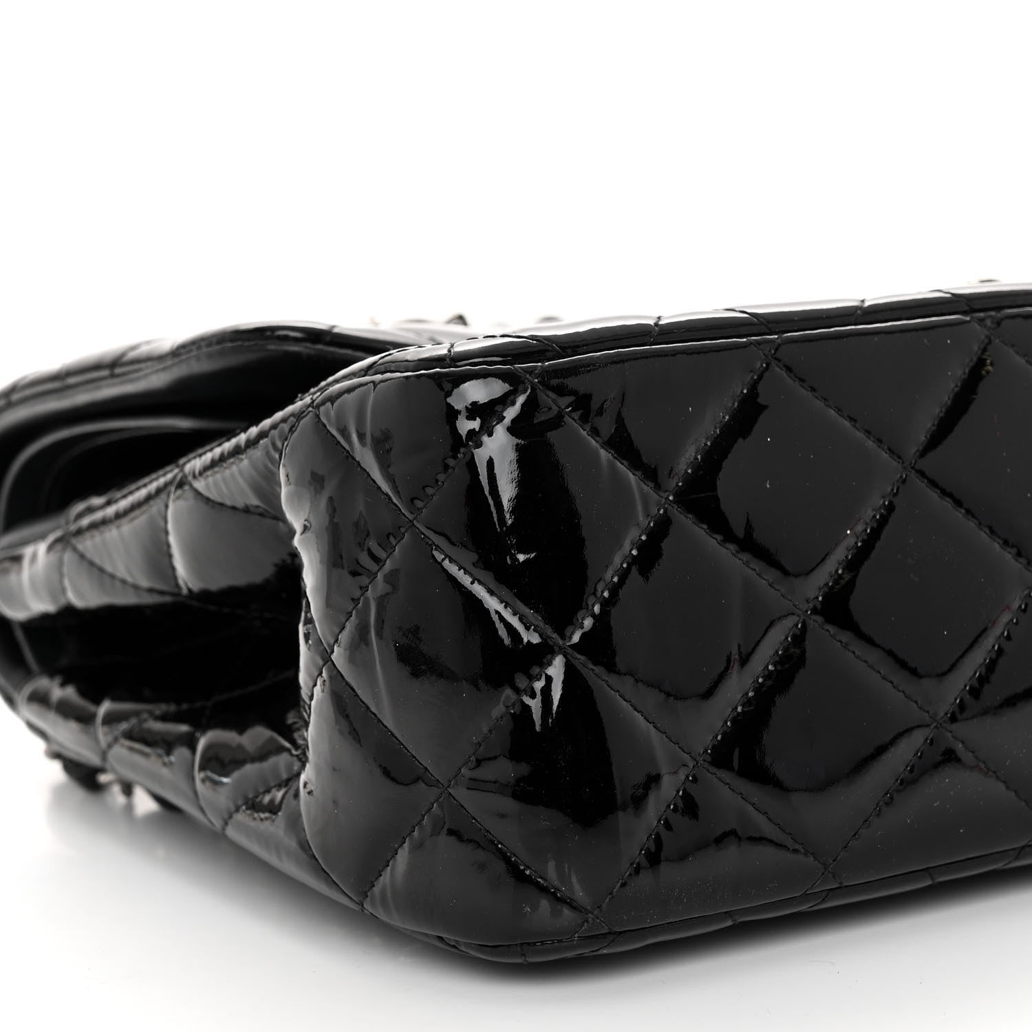 Chanel Patent Quilted Jumbo Double Flap Black 9 of 11