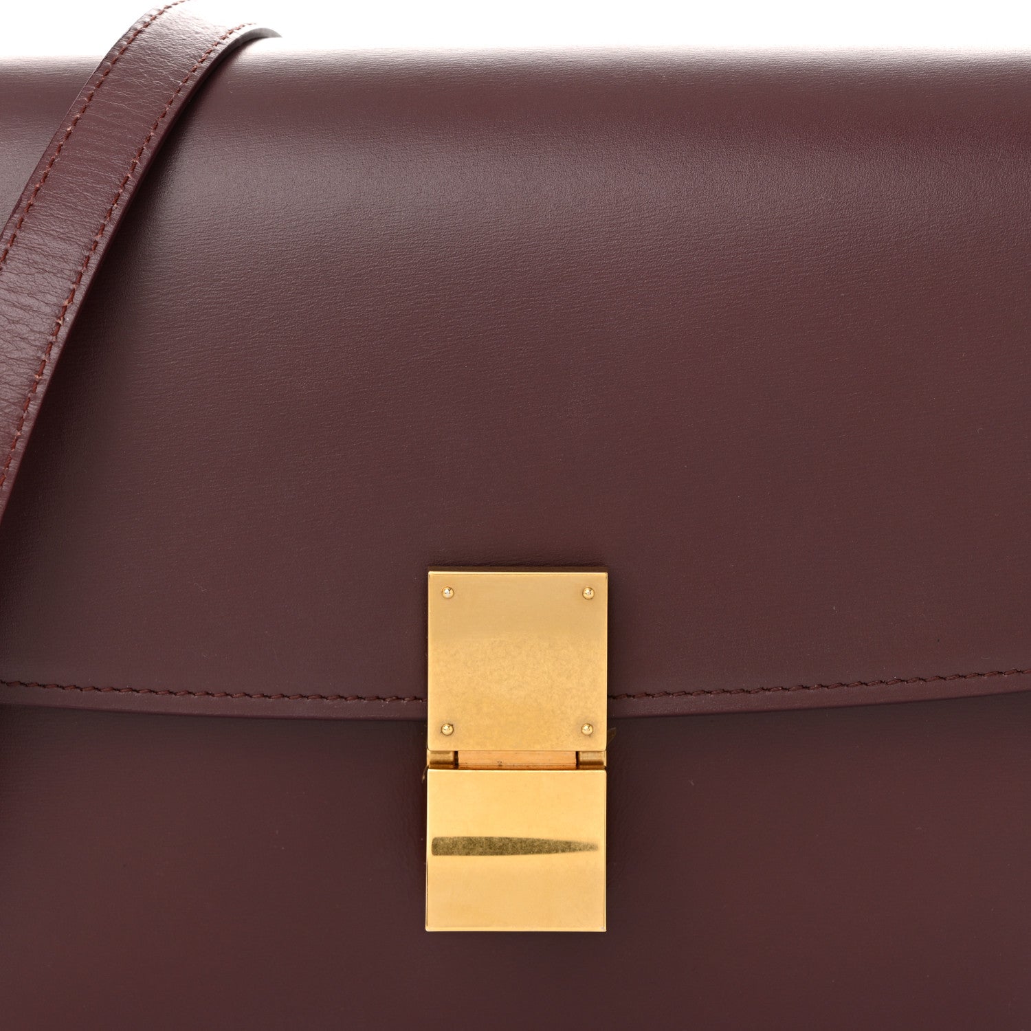 Celine Box Calfskin Medium Classic Box Flap Bag Burgundy 8 of 11