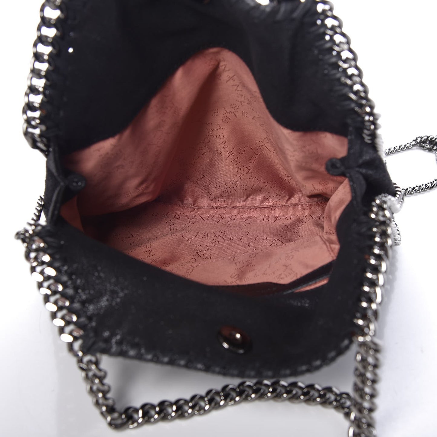 Shaggy Deer Star Studded Mini Falabella Fold Over Tote Black