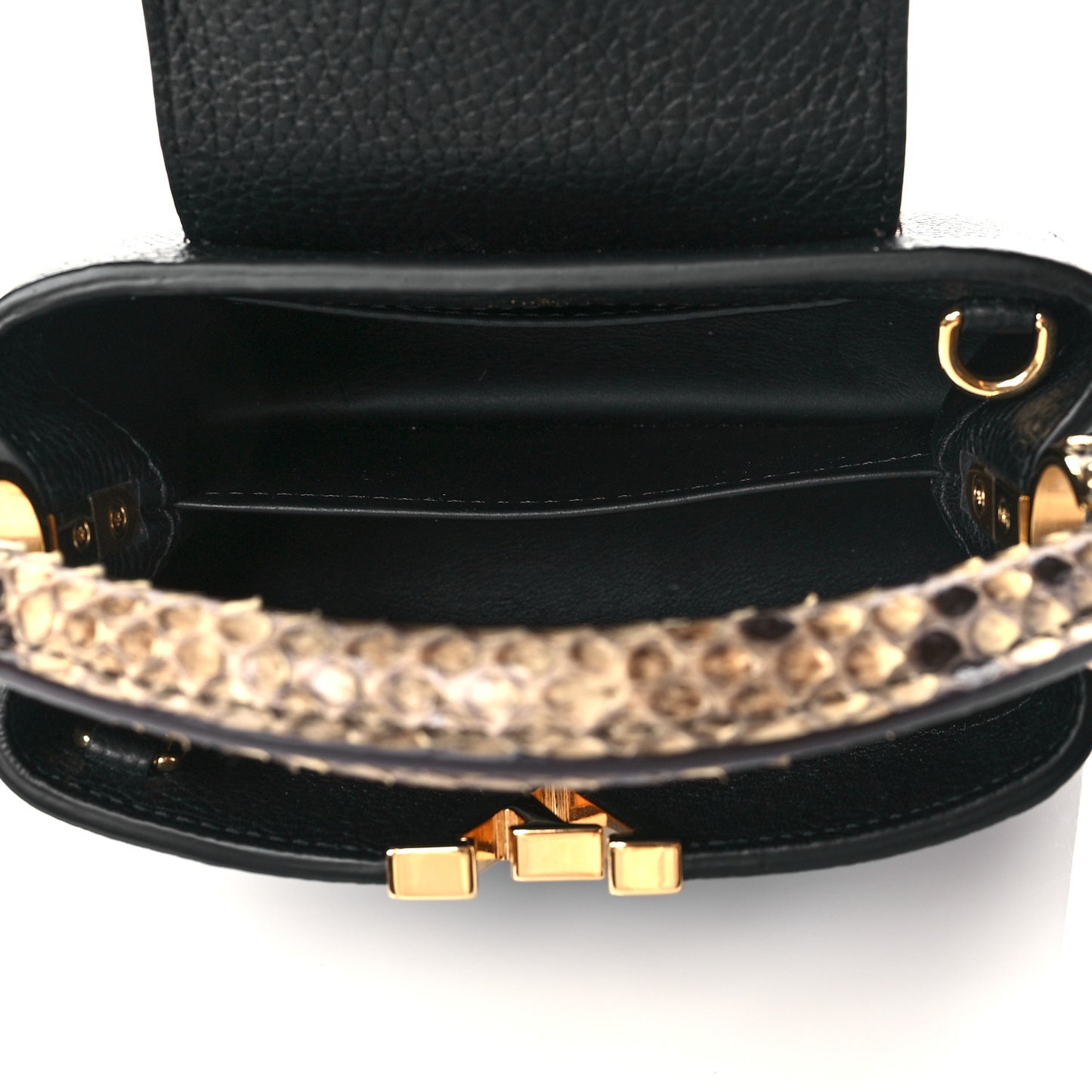 Taurillon Python Mini Capucines Black