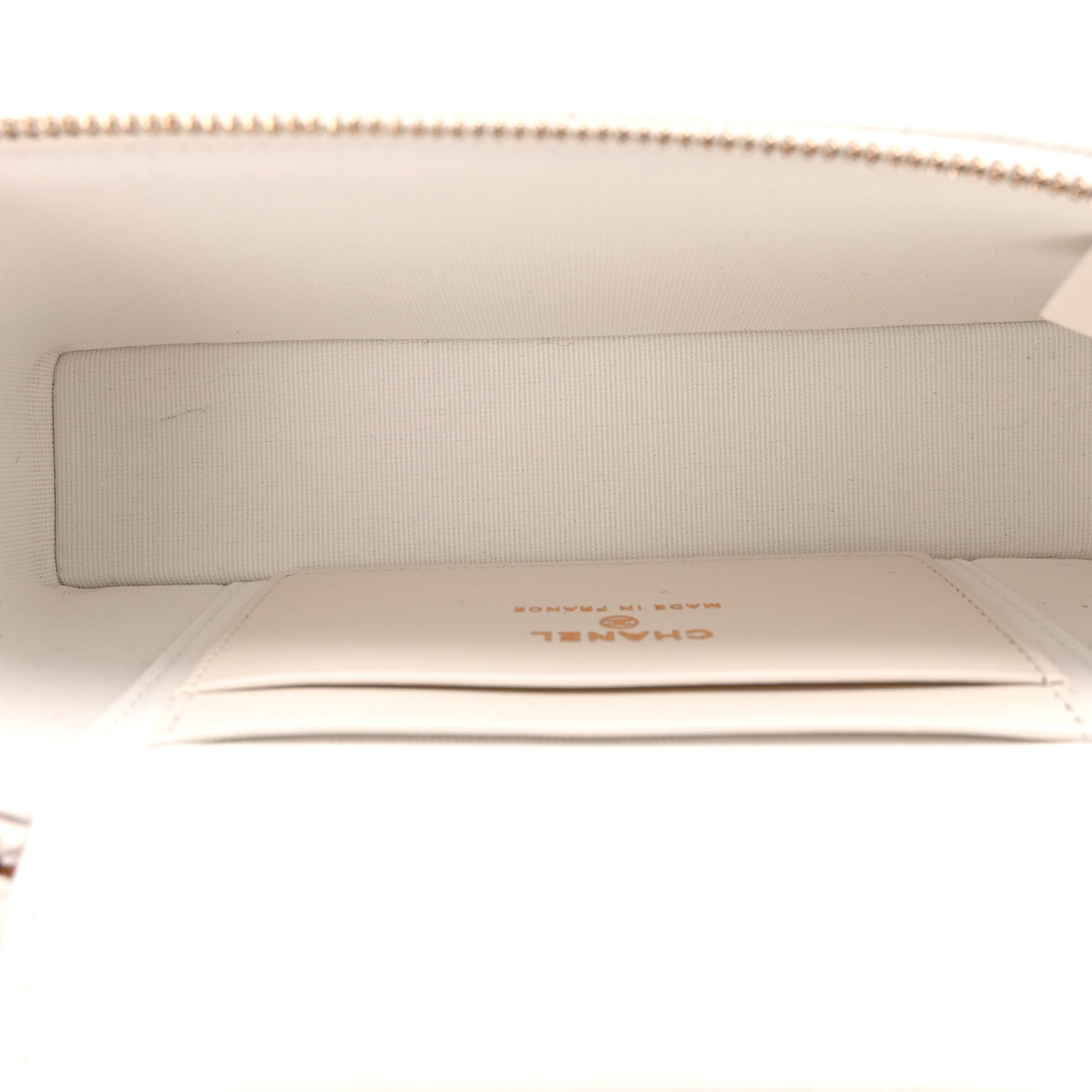 Chanel Caviar Quilted Top Handle Slim Vanity With Chain White 5 of 11