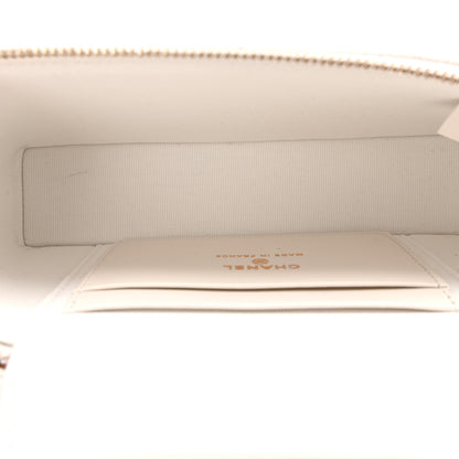 Chanel Caviar Quilted Top Handle Slim Vanity With Chain White 5 of 11