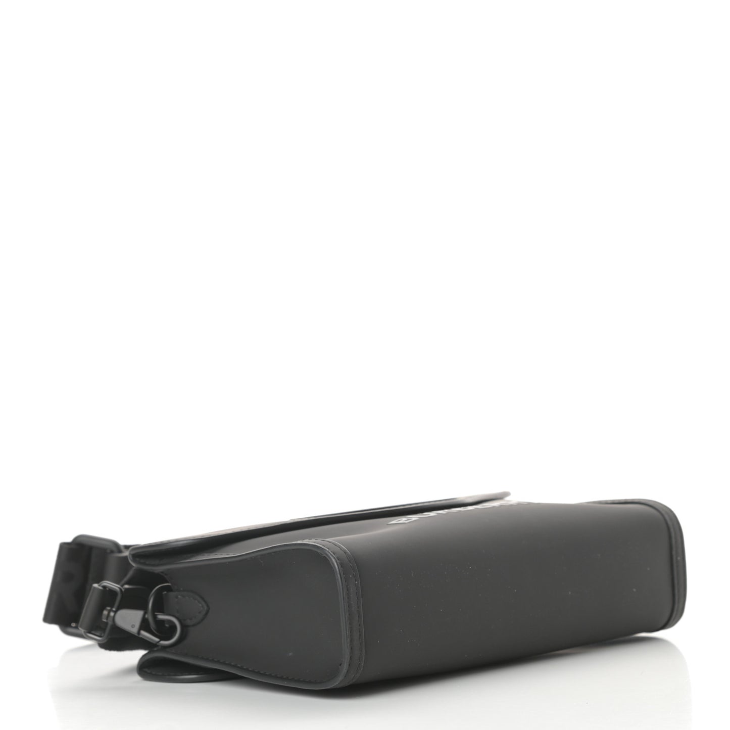 Rubberised Cotton Foldover Pocket Bag Black
