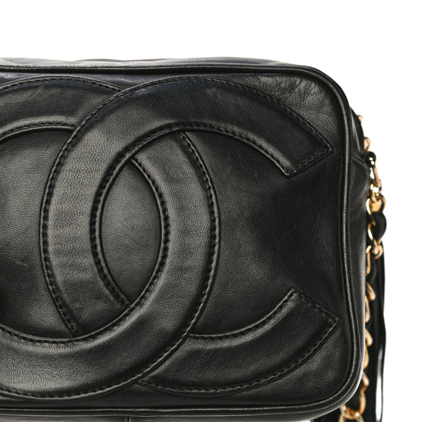 Lambskin CC Tassel Camera Case Black