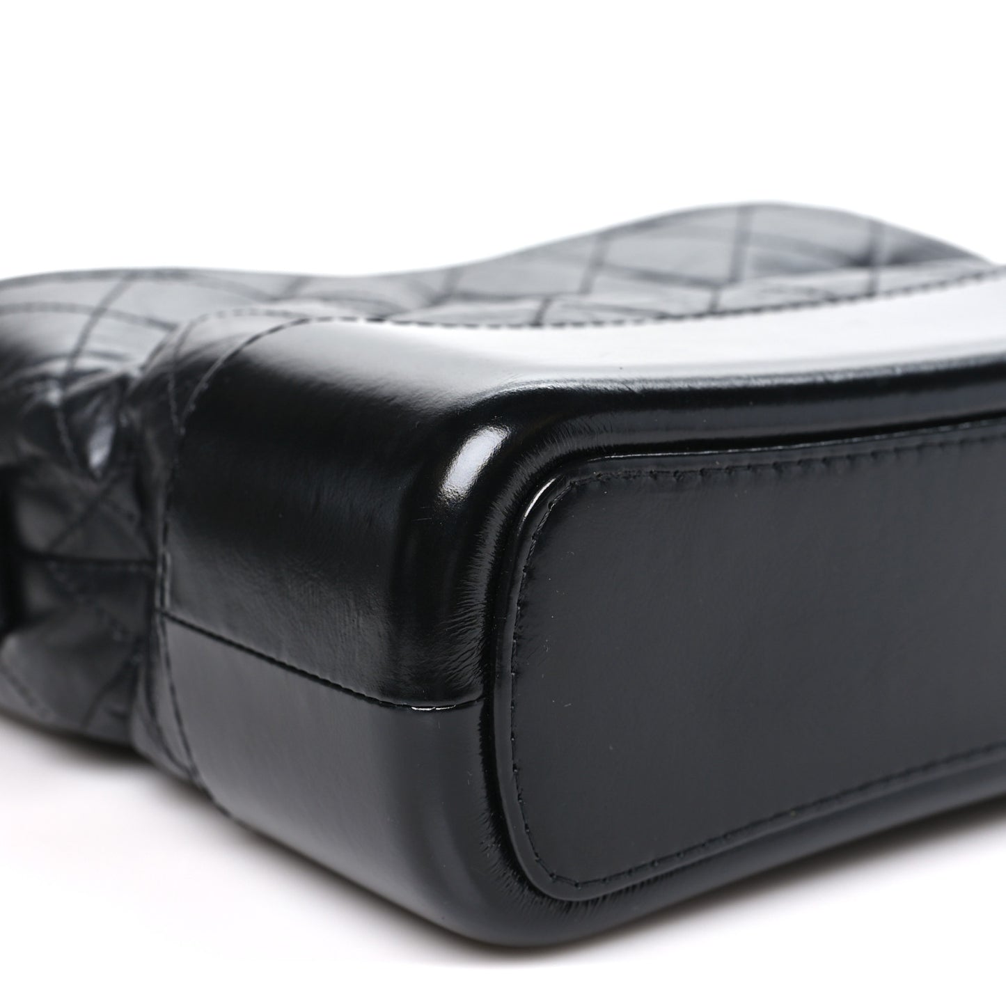 Aged Calfskin Quilted Small Gabrielle Hobo Black
