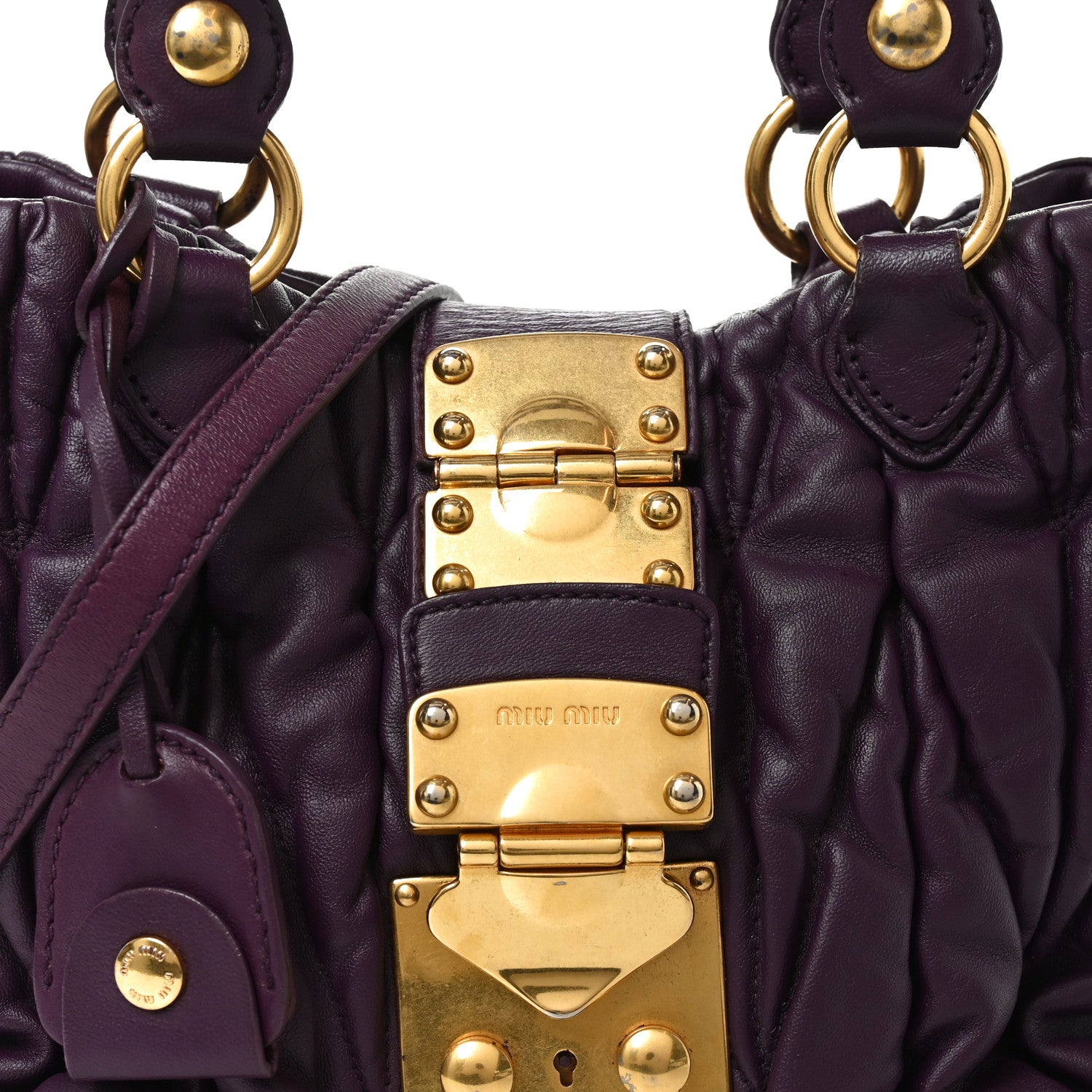 Miu Miu Nappa Matelasse Lux Coffer Bag Purple 7 of 9