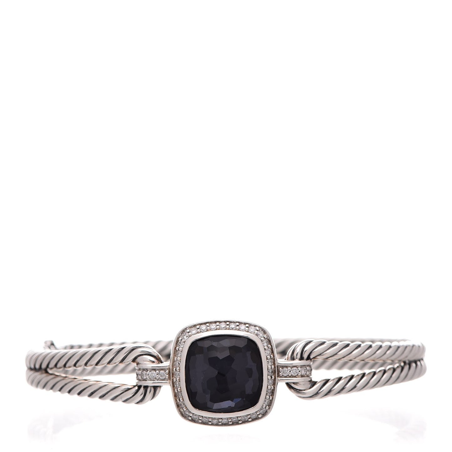 Sterling Silver Diamond Black Orchid Albion Cable Bracelet