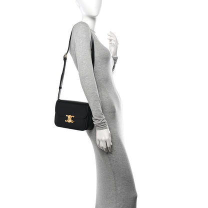 Celine Shiny Calfskin Medium Triomphe Black 2 of 11