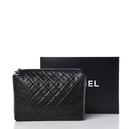 Chanel Lambskin Quilted Cosmetic Case Black 8 of 8