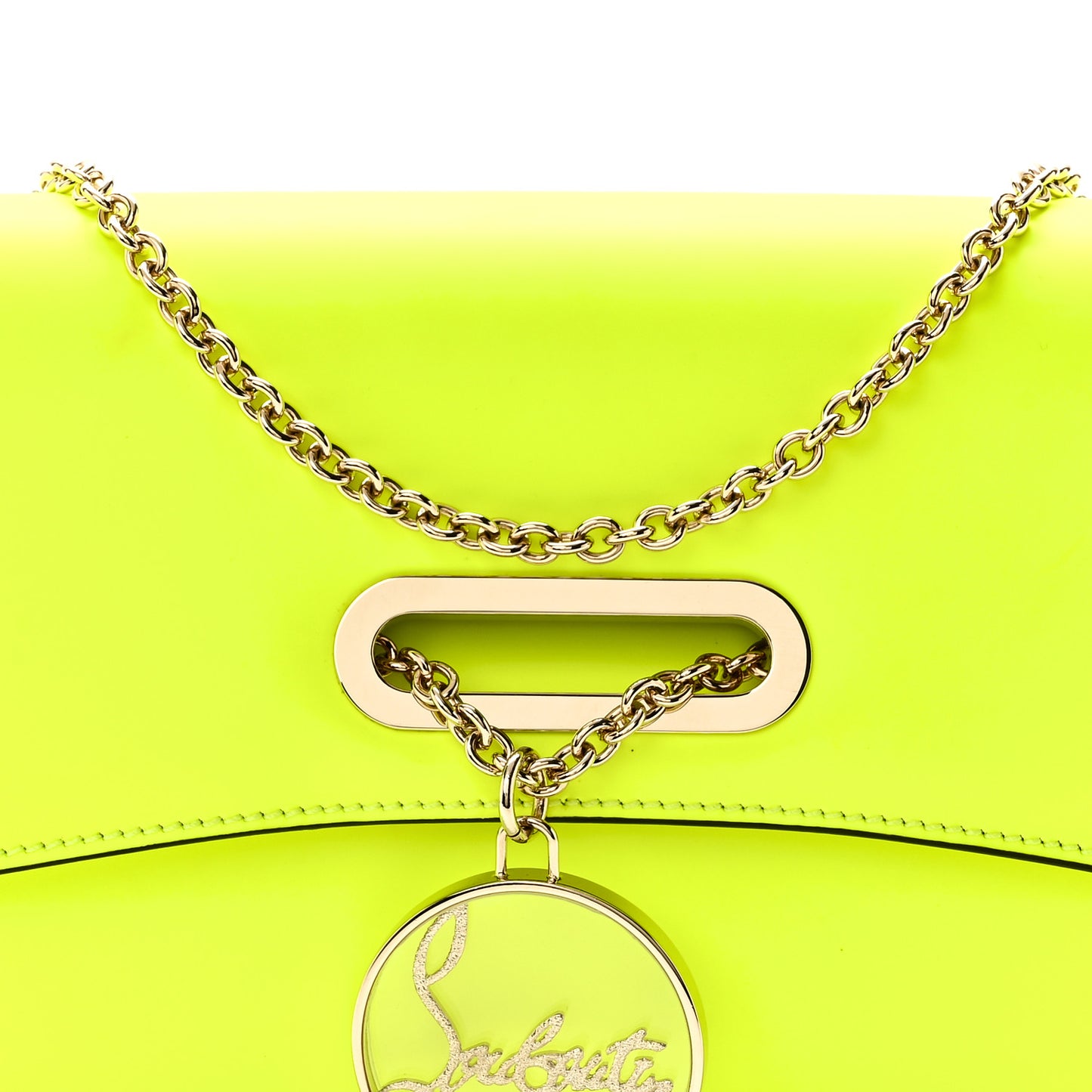 Matte Calfskin Riviera Clutch  Fluo Yellow