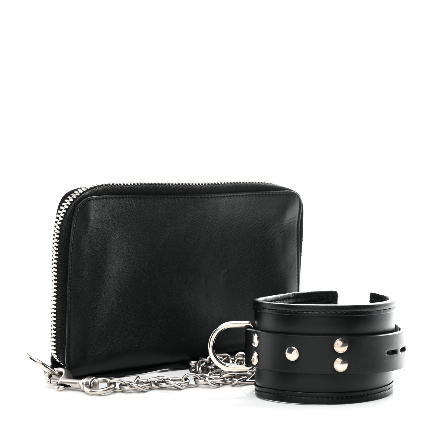 Balenciaga Calfskin Chain Cuff Wristlet Wallet Black 5 of 21