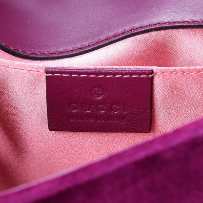 Gucci Velvet Matelasse Mini GG Marmont Shoulder Bag Fuchsia Violet Cyclamen 6 of 9