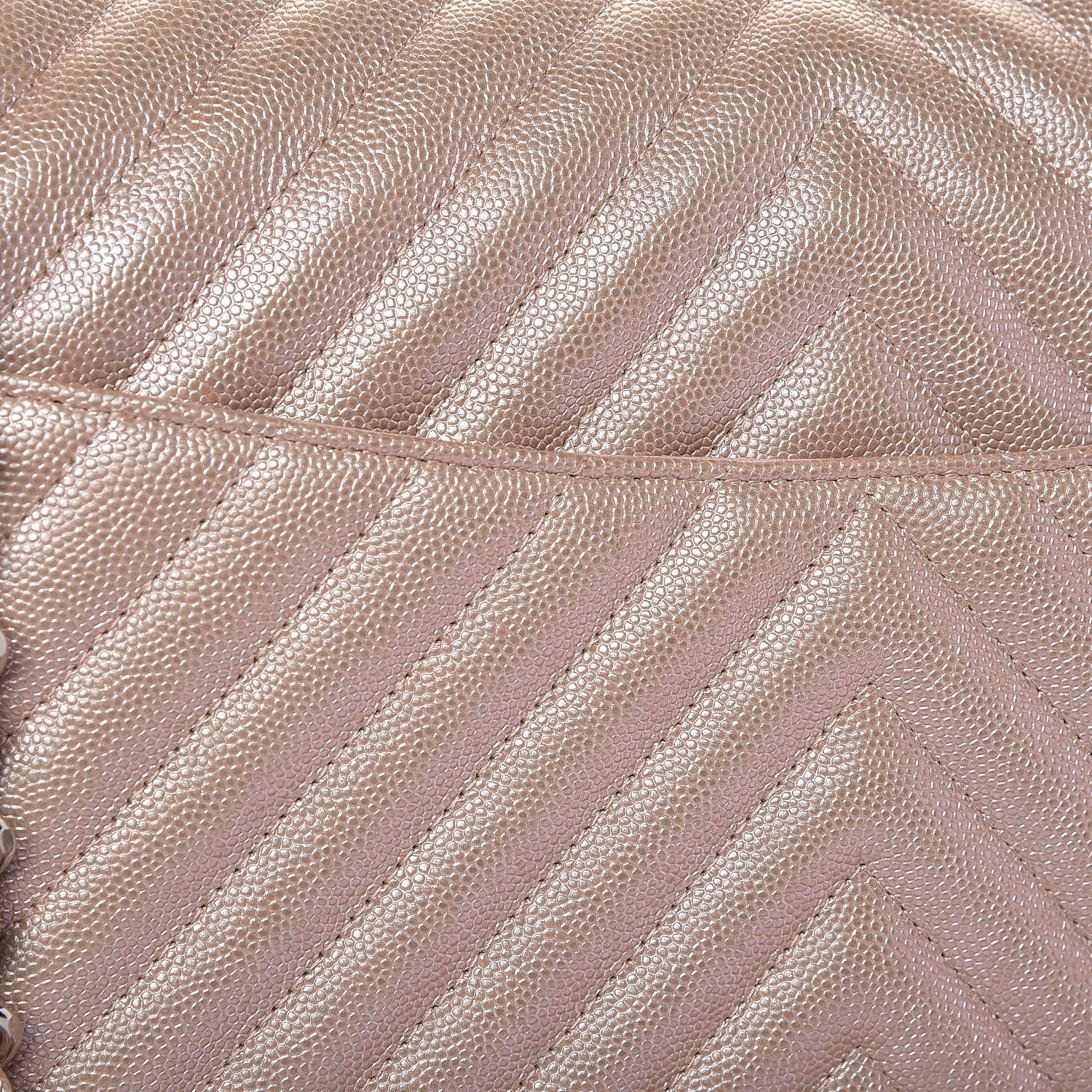 Chanel Metallic Caviar Chevron Quilted Jumbo Double Flap Light Gold 8 of 10